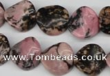 CTW24 15.5 inches 16mm twisted coin rhodonite beads wholesale