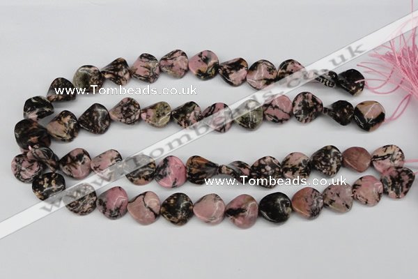 CTW24 15.5 inches 16mm twisted coin rhodonite beads wholesale