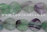 CTW30 15.5 inches 16mm twisted coin fluorite beads wholesale