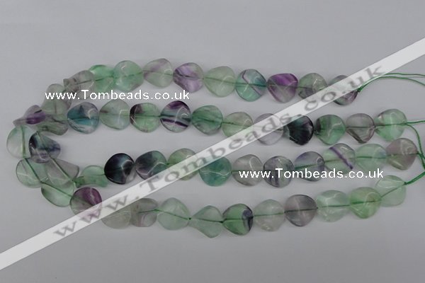 CTW30 15.5 inches 16mm twisted coin fluorite beads wholesale