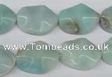 CTW301 15.5 inches 15*20mm wavy oval amazonite gemstone beads