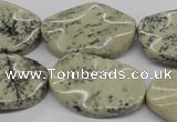 CTW306 15.5 inches 20*30mm wavy oval artistic jasper beads