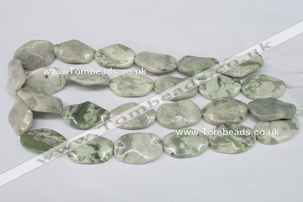 CTW307 15.5 inches 20*30mm wavy oval peace stone beads