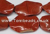 CTW308 15.5 inches 20*30mm wavy oval red jasper gemstone beads