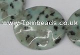 CTW313 15.5 inches 30*35mm wavy oval sesame jasper gemstone beads