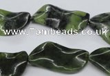 CTW318 15.5 inches 15*30mm wavy marquise Canadian jade beads