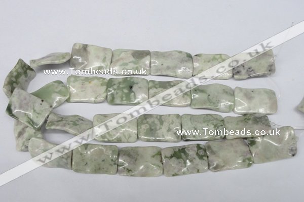 CTW321 15.5 inches 20*30mm wavy rectangle peace stone beads