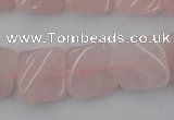 CTW350 15.5 inches 16*16mm twisted square rose quartz beads