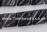 CTW352 15.5 inches 16*16mm twisted square blue goldstone beads