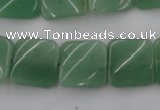 CTW354 15.5 inches 16*16mm twisted square green aventurine beads