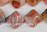 CTW36 15.5 inches 15*15mm twisted diamond agate gemstone beads