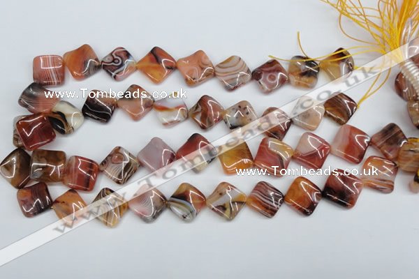 CTW37 15.5 inches 15*15mm twisted diamond agate gemstone beads