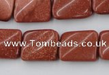 CTW370 15.5 inches 15*20mm twisted rectangle goldstone beads