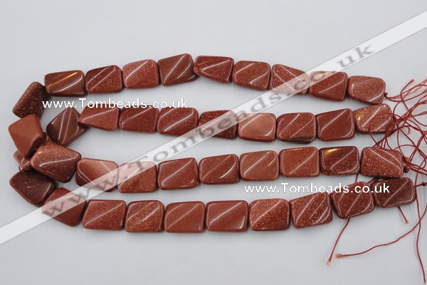 CTW370 15.5 inches 15*20mm twisted rectangle goldstone beads