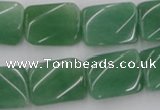 CTW373 15.5 inches 15*20mm twisted rectangle green aventurine beads