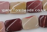 CTW375 15.5 inches 15*20mm twisted rectangle mookaite gemstone beads