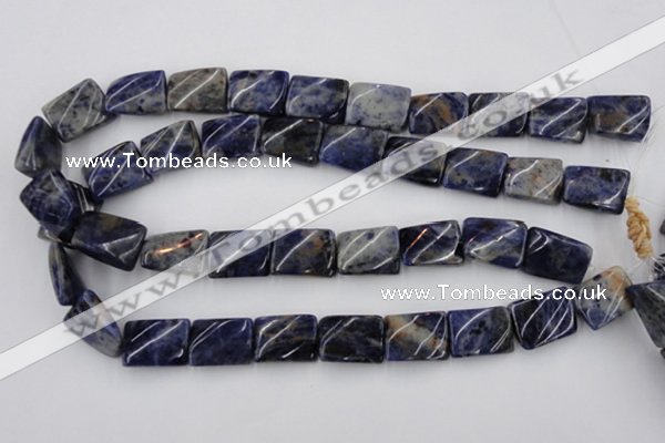 CTW376 15.5 inches 15*20mm twisted rectangle sodalite gemstone beads