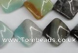 CTW38 15.5 inches 15*15mm twisted diamond amazonite beads