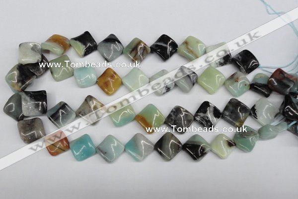 CTW38 15.5 inches 15*15mm twisted diamond amazonite beads