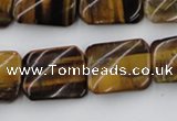 CTW380 15.5 inches 15*20mm twisted rectangle yellow tiger eye beads