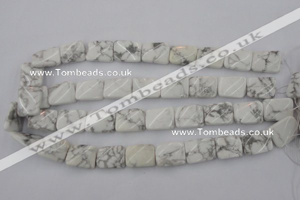 CTW383 15.5 inches 15*20mm twisted rectangle white howlite beads