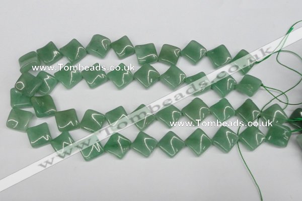 CTW39 15.5 inches 15*15mm twisted diamond green aventurine beads