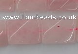 CTW391 15.5 inches 18*25mm twisted rectangle rose quartz beads