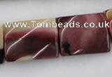 CTW393 15.5 inches 18*25mm twisted rectangle mookaite gemstone beads