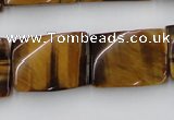 CTW394 15.5 inches 18*25mm twisted rectangle yellow tiger eye beads