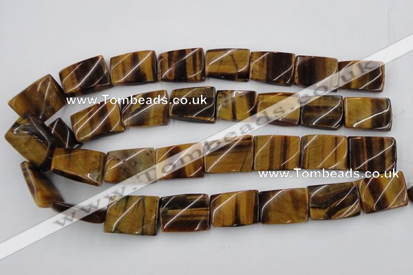 CTW394 15.5 inches 18*25mm twisted rectangle yellow tiger eye beads