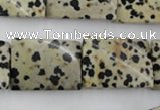 CTW397 15.5 inches 18*25mm twisted rectangle dalmatian jasper beads