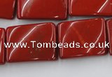 CTW399 15.5 inches 18*25mm twisted rectangle red jasper beads