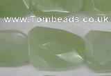 CTW417 15.5 inches 20*30mm faceted & twisted New jade gemstone beads