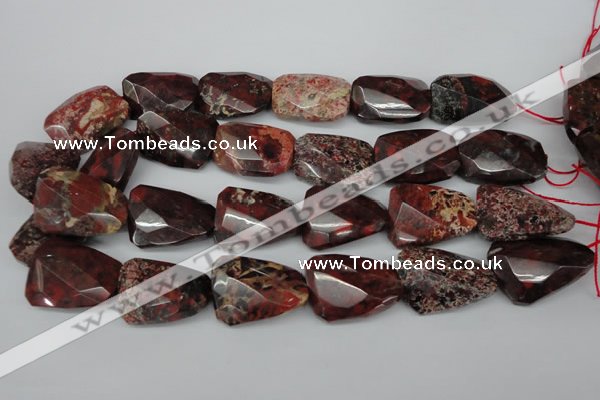 CTW418 15.5 inches 22*30mm faceted & twisted brecciated jasper beads