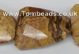 CTW425 15.5 inches 32*42mm faceted & twisted picture jasper beads