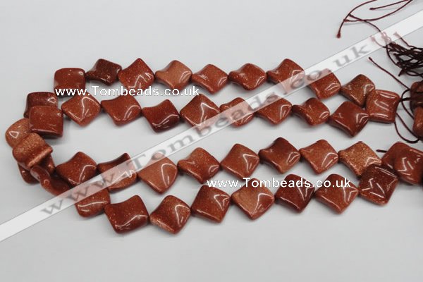 CTW45 15.5 inches 15*15mm twisted diamond goldstone beads