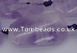 CTW452 20*38mm faceted & twisted rectangle lavender amethyst beads