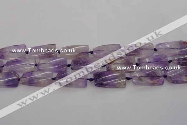 CTW456 20*38mm faceted & twisted rectangle ametrine beads