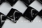 CTW46 15.5 inches 15*15mm twisted diamond black agate beads