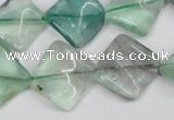 CTW47 15.5 inches 15*15mm twisted diamond fluorite beads