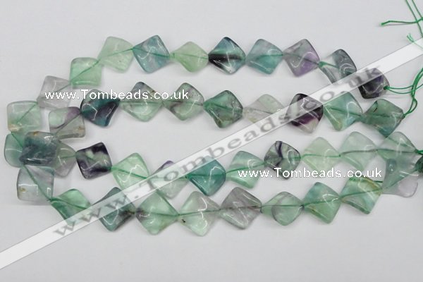 CTW47 15.5 inches 15*15mm twisted diamond fluorite beads