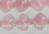 CTW48 15.5 inches 15*15mm twisted diamond rose quartz beads