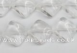 CTW49 15.5 inches 15*15mm twisted diamond white crystal beads