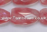 CTW501 15.5 inches 20*30mm faceted & twisted synthetic quartz beads