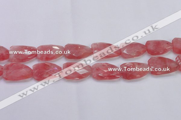 CTW501 15.5 inches 20*30mm faceted & twisted synthetic quartz beads