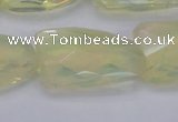 CTW502 15.5 inches 20*30mm faceted & twisted synthetic quartz beads