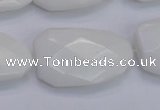 CTW507 15.5 inches 20*30mm faceted & twisted white porcelain beads