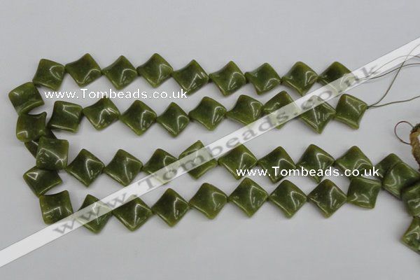 CTW53 15.5 inches 15*15mm twisted diamond jade gemstone beads