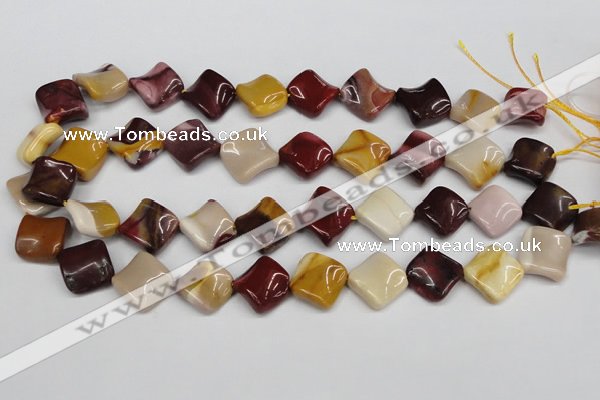 CTW54 15.5 inches 15*15mm twisted diamond mookaite beads