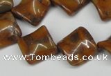 CTW55 15.5 inches 15*15mm twisted diamond jasper gemstone beads